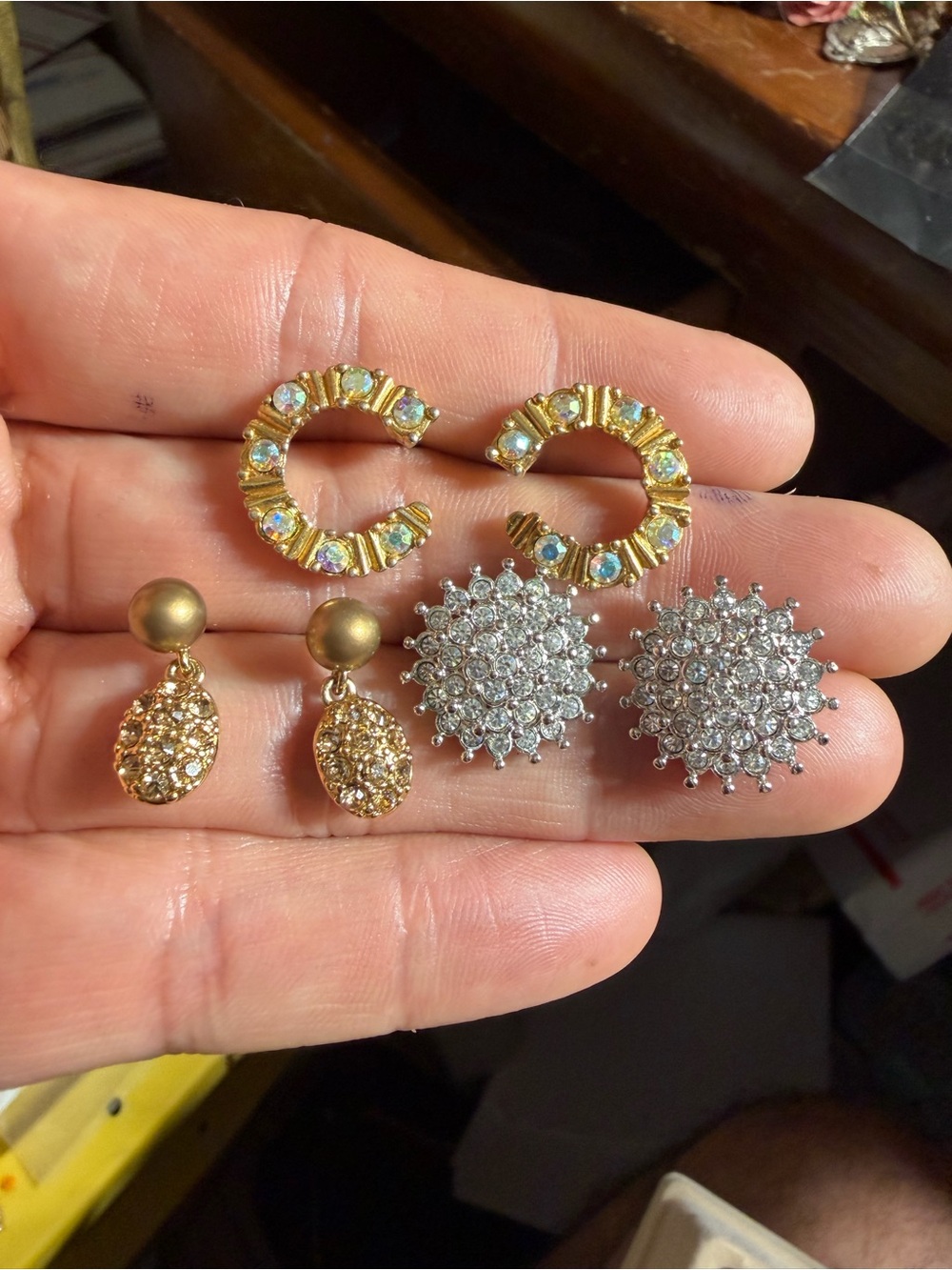 Vintage Three Pairs of Pierced earrings Monet Avon